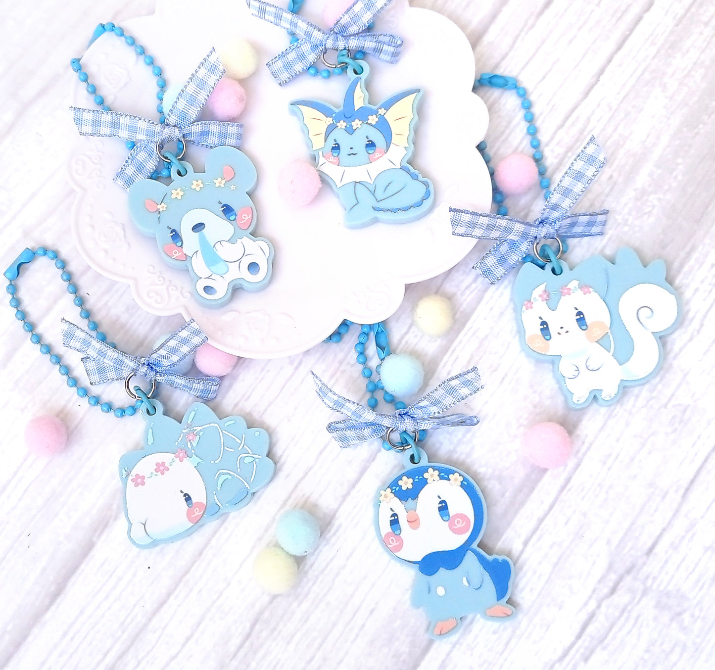 Pokéflory blue edition • acrylic charms