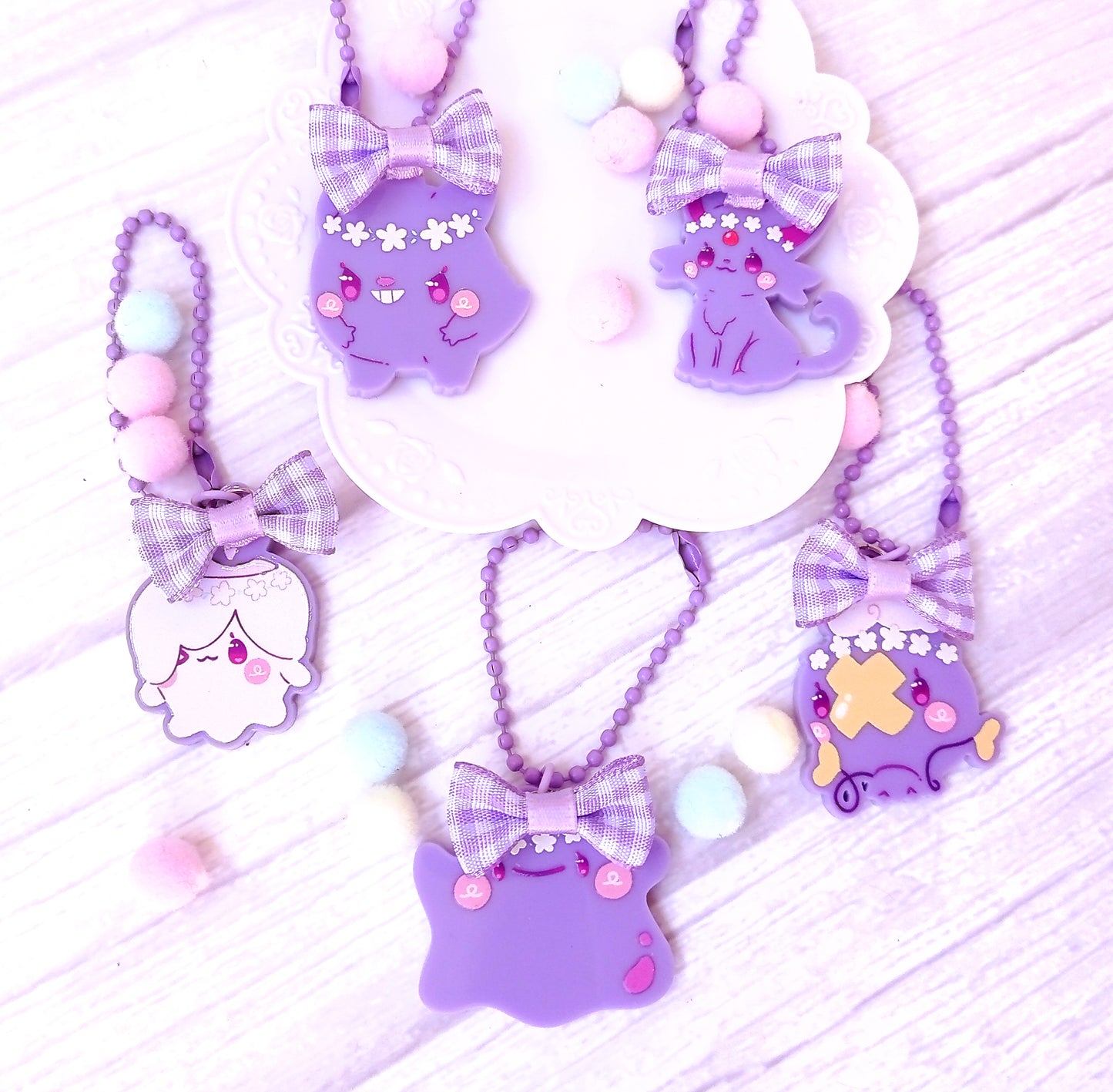 Pokéflory lilac edition • acrylic charms