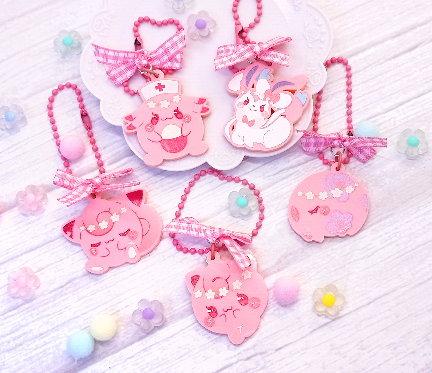 Pokéflory pink edition vol.1 • acrylic charms