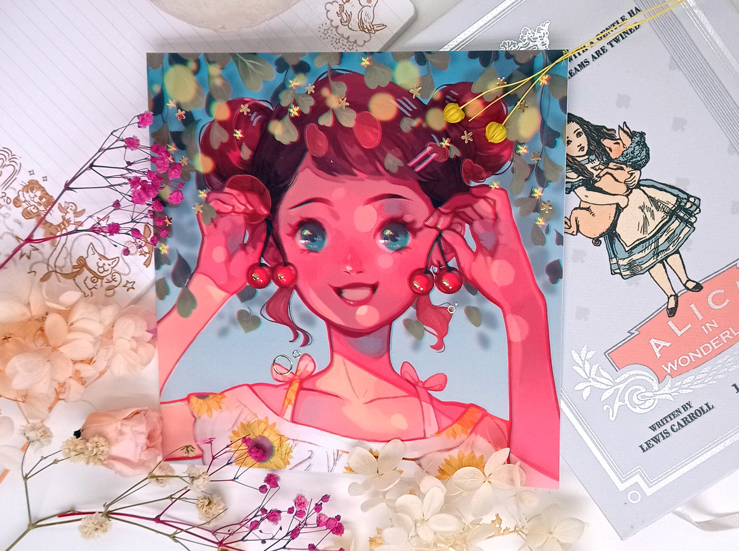 Cerises smile • foil art print