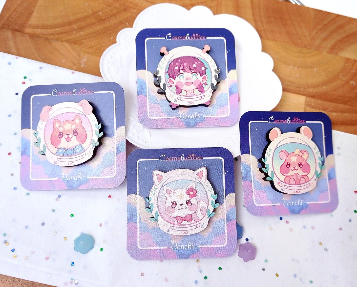 Cosmobuddies • wooden pins