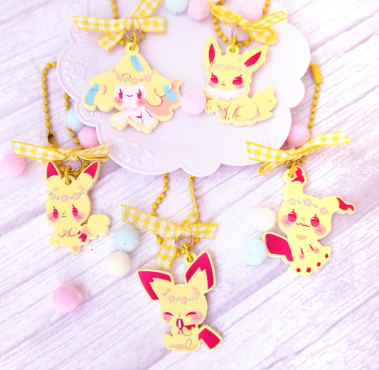 Pokéflory yellow edition • acrylic charms