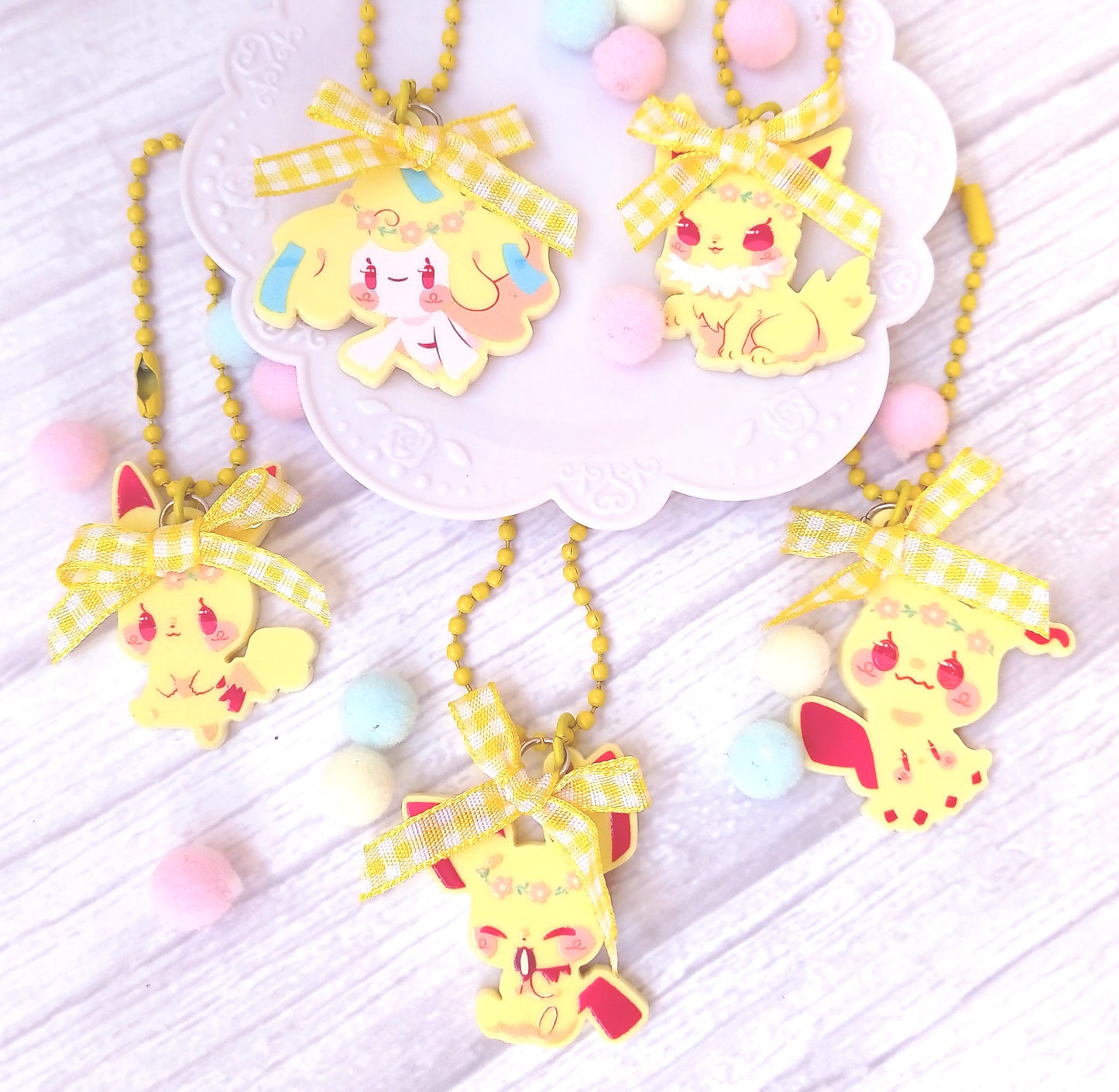 Pokéflory yellow edition • acrylic charms