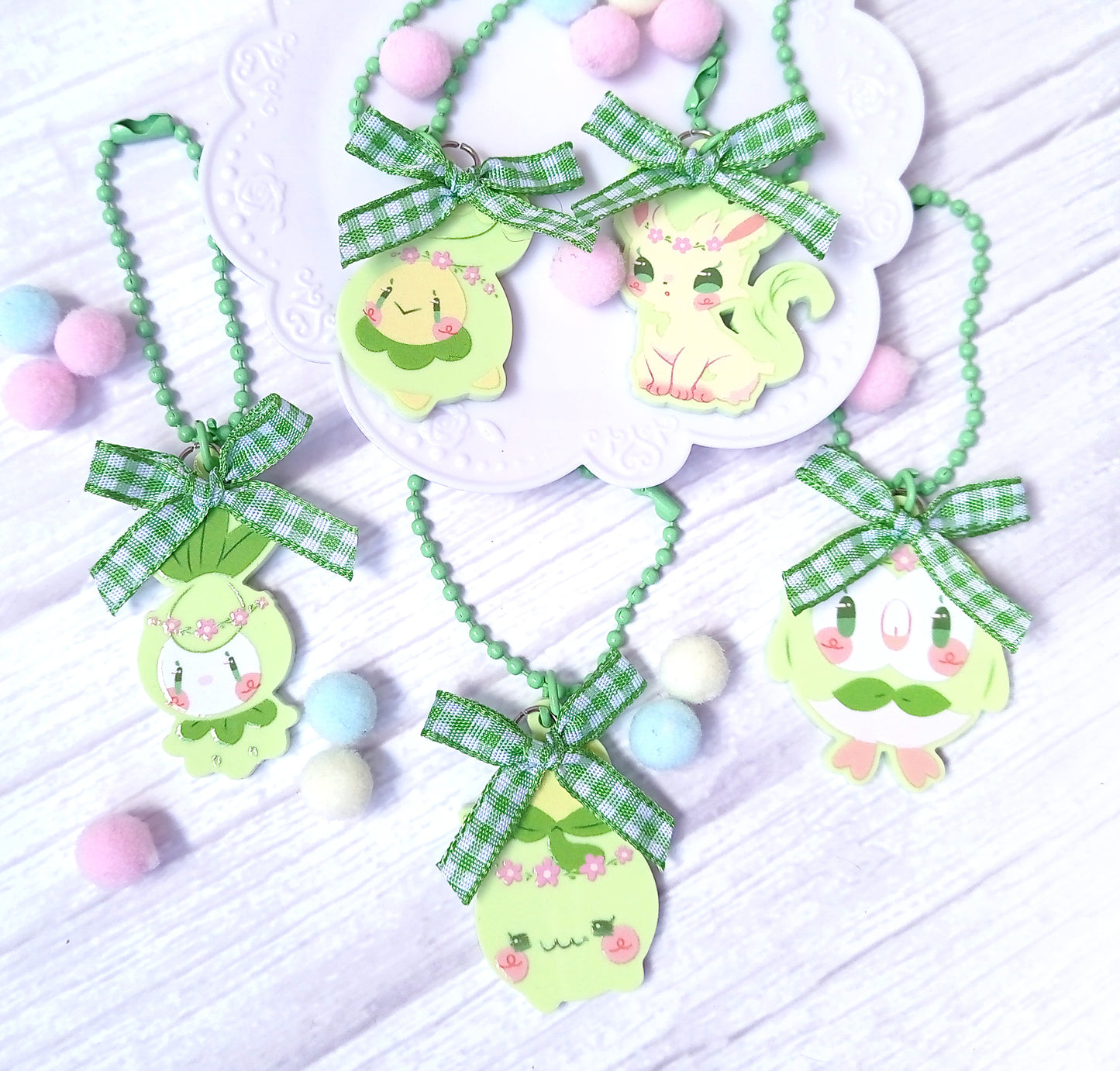 Pokéflory green edition • acrylic charms