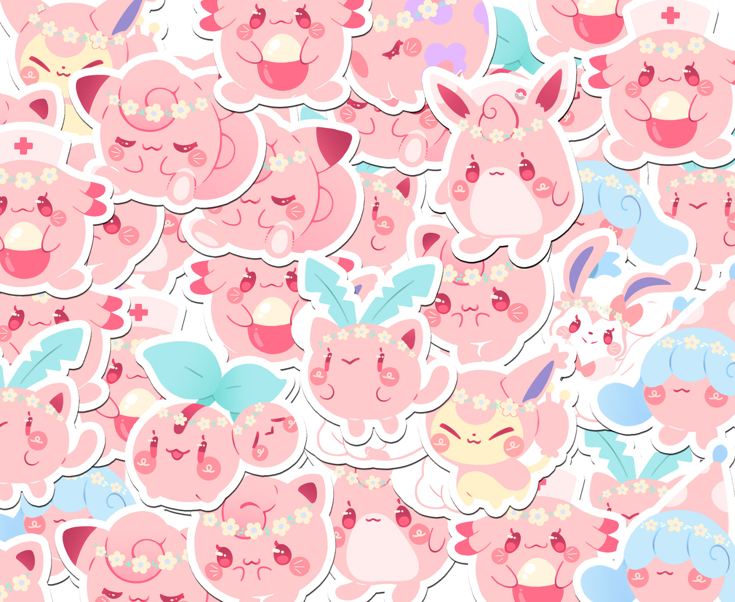 Pokéflory pink edition • holo stickers