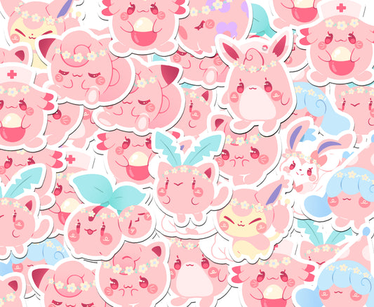 Pokéflory pink edition • holo stickers