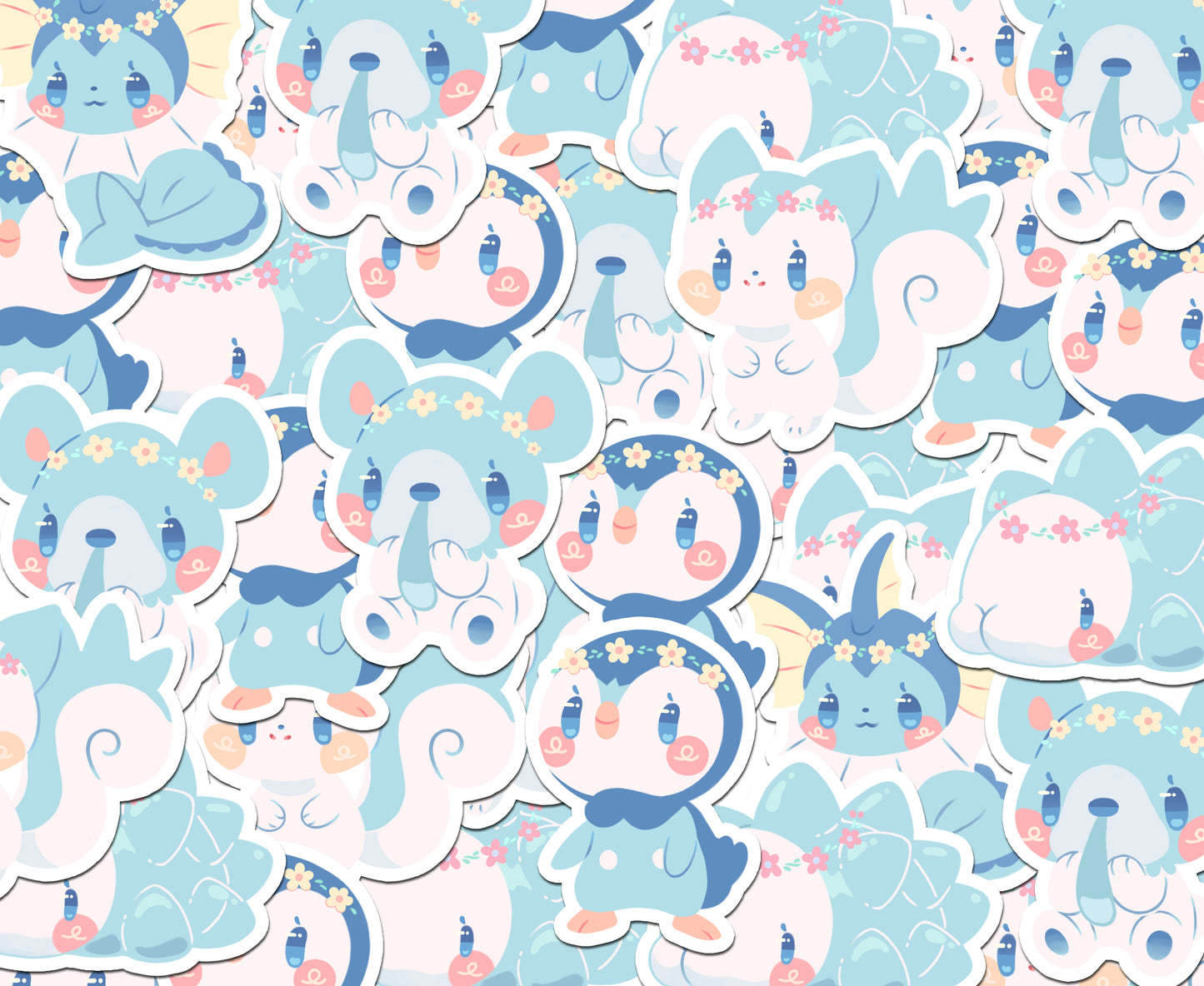 Pokéflory blue edition • holo stickers
