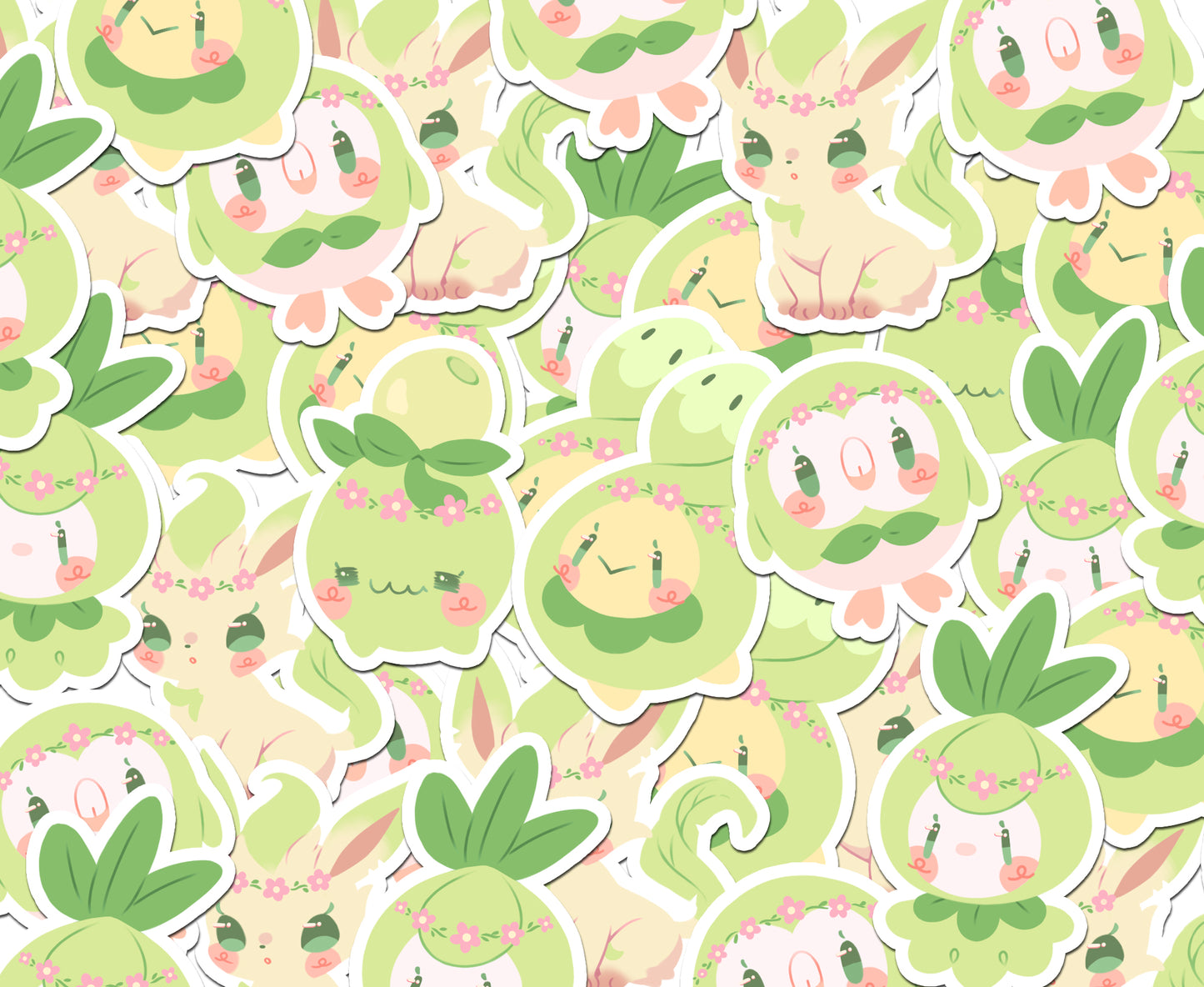 Pokéflory green edition • holo stickers
