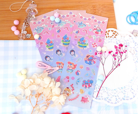 Preorder!! A day at the beach • water type sticker sheet