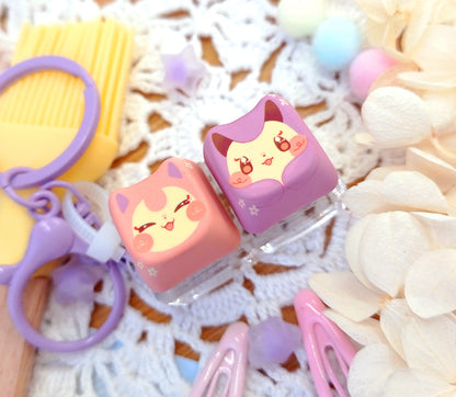 Preorder!! Skitty & Delcatty • keycap fidget keychain