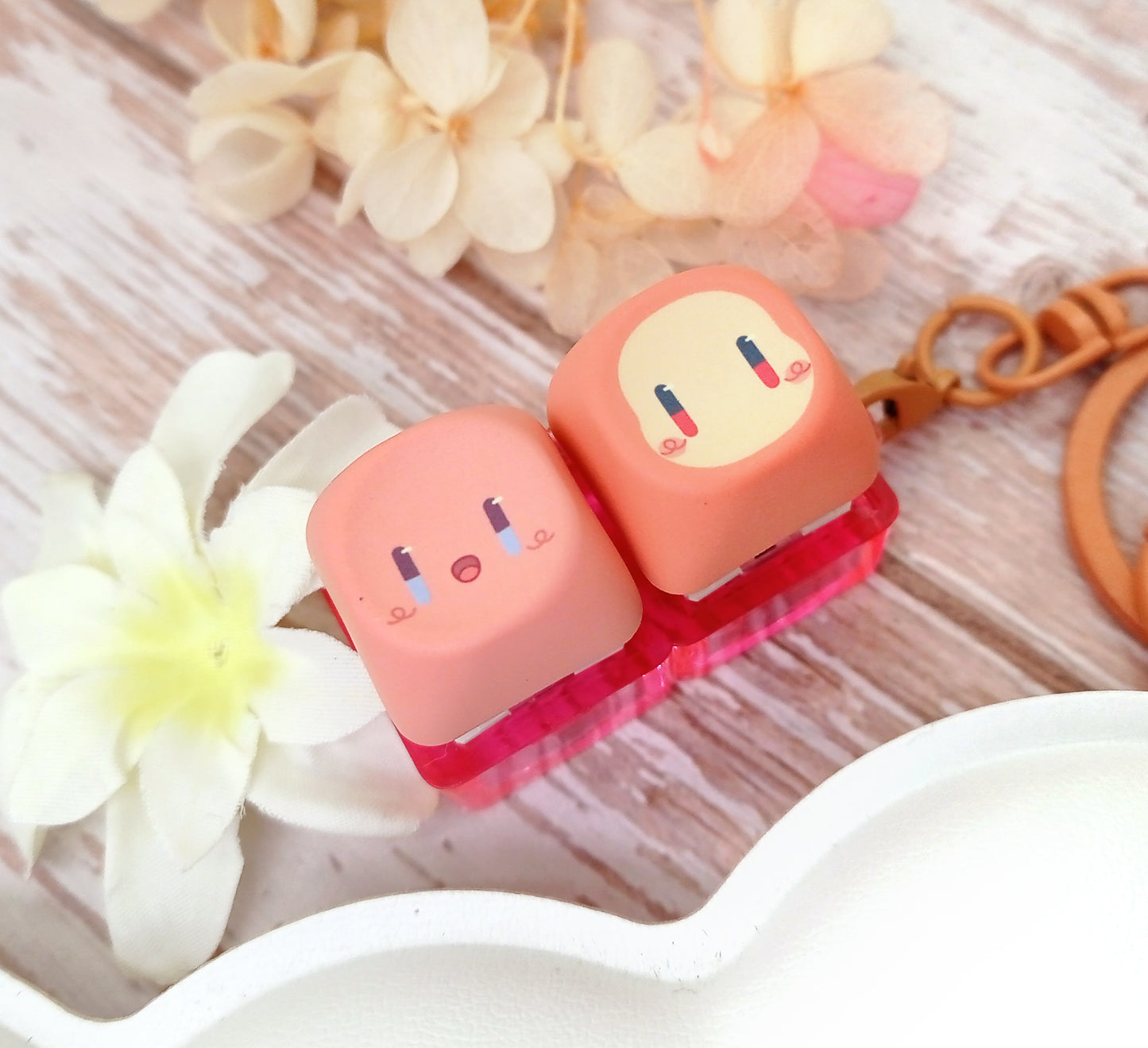 Kirby & Waddle Dee • keycap fidget keychain