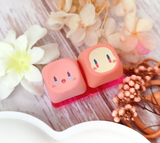 Kirby & Waddle Dee • keycap fidget keychain