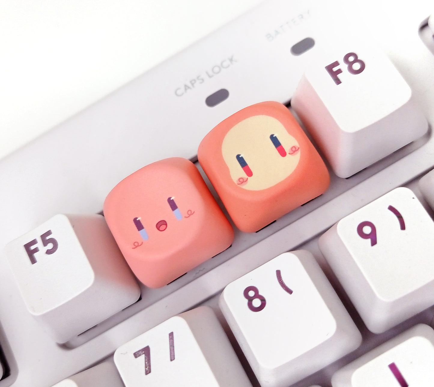 Kirby & Waddle Dee • keycap fidget keychain