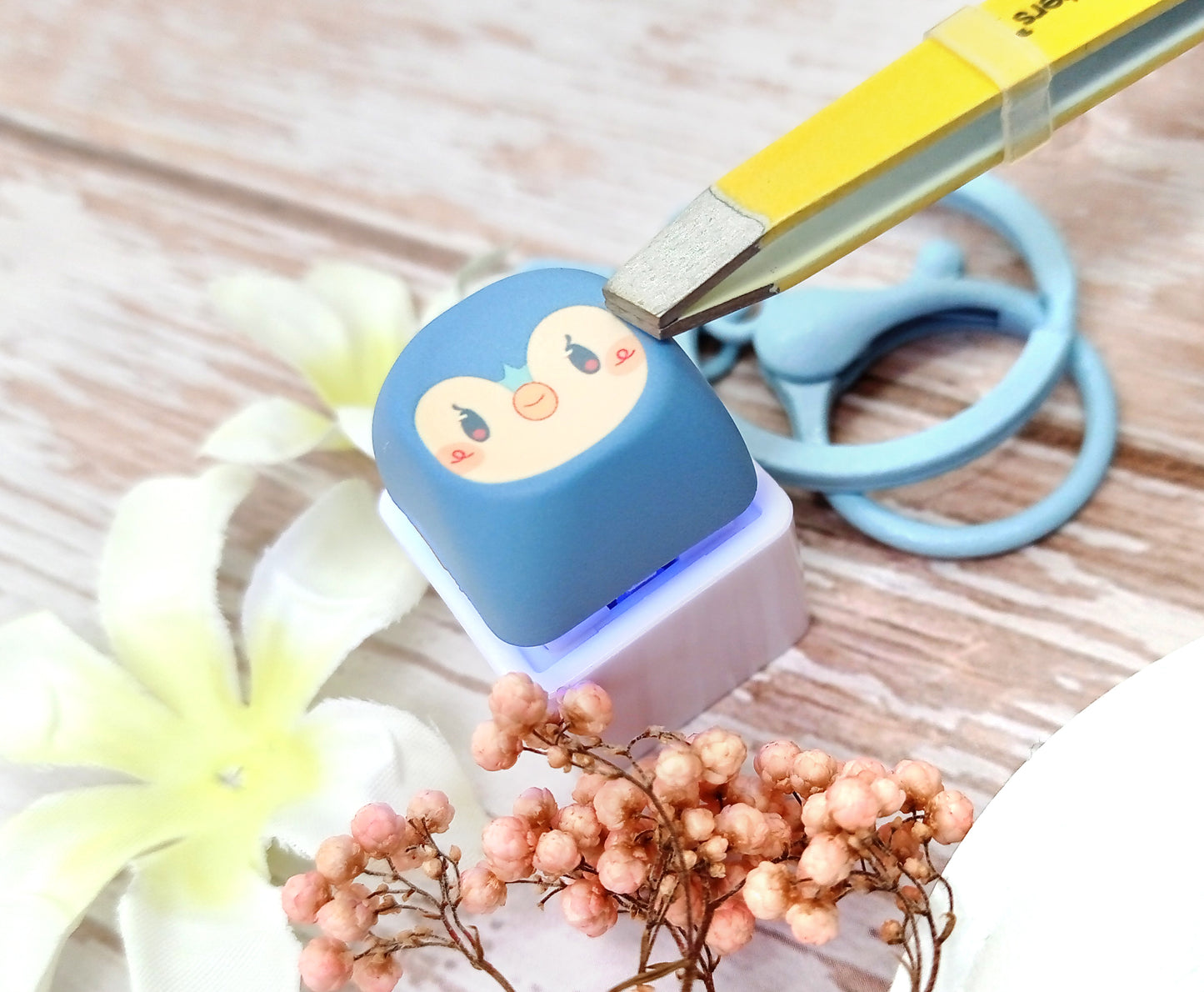 Piplup • keycap fidget keychain