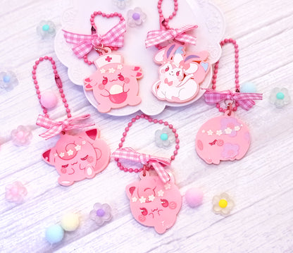 Pokéflory pink edition • acrylic charms